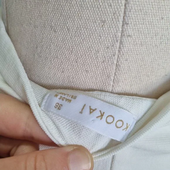 Kookai Oyster White High Rise Straight Leg Pants Size 36 - Picture 8 of 9